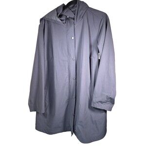J. Jill Fit Water-Resistant Hooded Anorak Jacket Womens XL Grey Windbreaker Coat